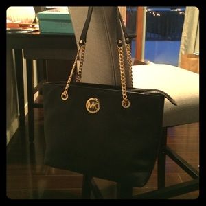 SOLD Michael Kors black leather tote large