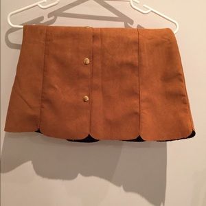 Suede mini skirt