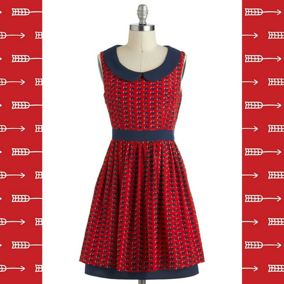 ModCloth- Scene of Hearts Dress - NEVER WORN!