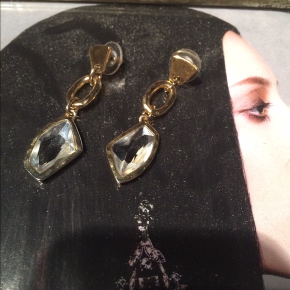 Abstract crystal drop earrings