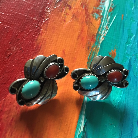 Jewelry - Clip-on Earring 925 Silver / turquoise