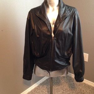 Bomber style leather jacket