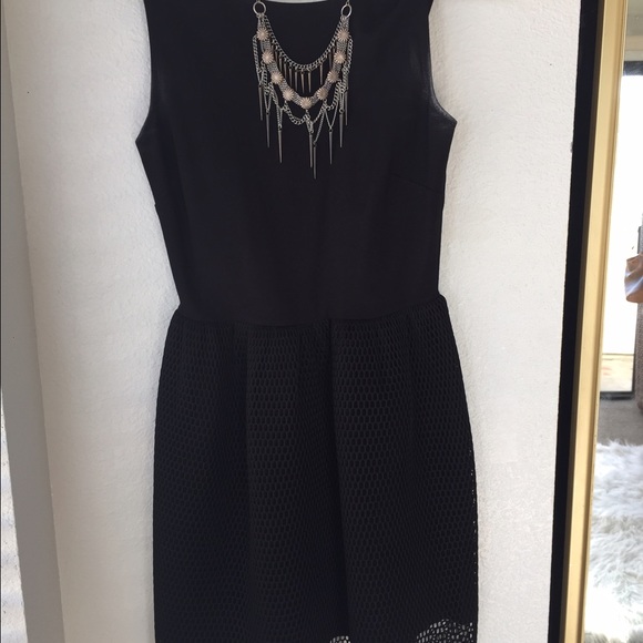 Black perforated dress