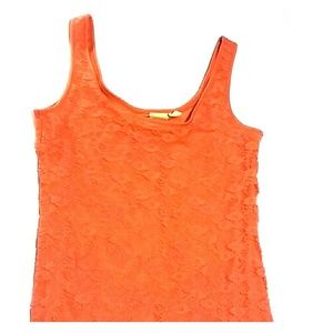 coral lace mini dress