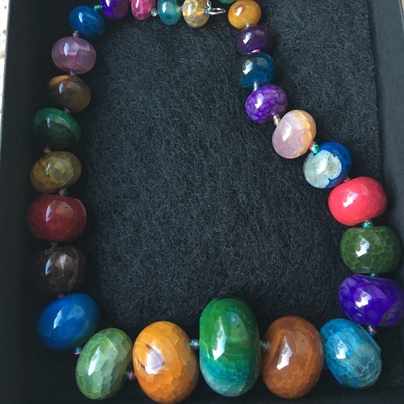 Colorful natural stone necklace