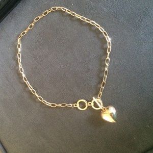 Gold toggle heart necklace