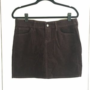 Brown Corduroy Skirt