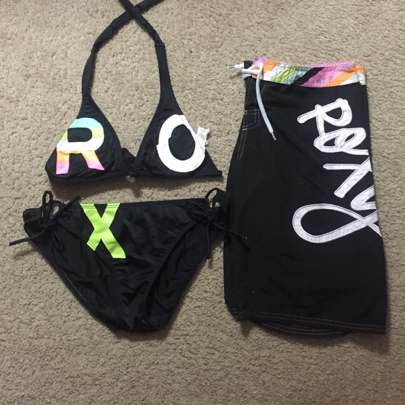 Roxy bikini with matching board shorts
