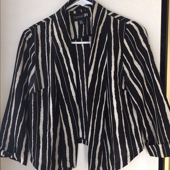 Black and white blazer