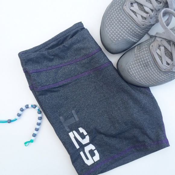 Reebok CrossFit 3" shorts. Grey with purple. XS