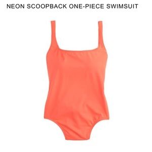 Neon scoopback one-piece swimsuit