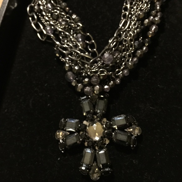 Multichain bold cross necklace