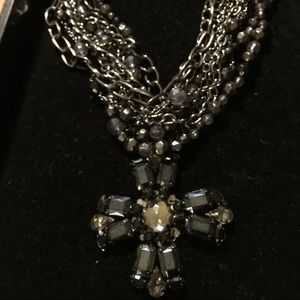 Multichain bold cross necklace