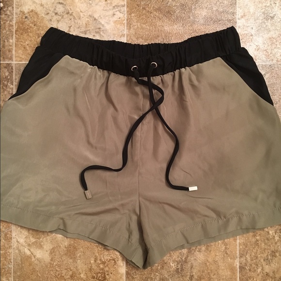 Olive Green High-Waisted Shorts