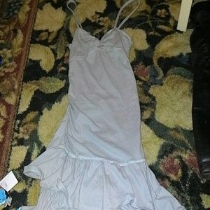 Grey dress with ruffles at very bottom