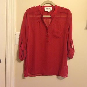 Red and blue blouse