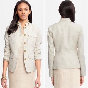 Banana Republic - Beige Linen-cotton Safari Blazer