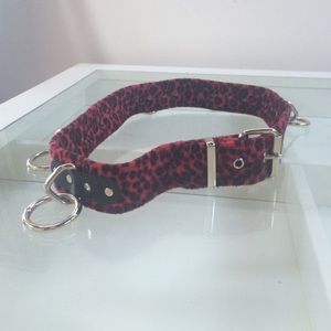 Red and Black Leopard Print Belt
