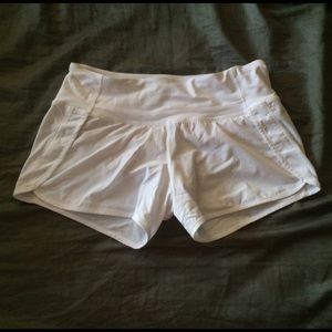 White lululemon speed short