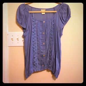 Short sleeve woven detailed shirt