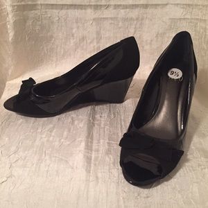 Impo peep toe wedge heels
