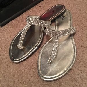 Silver Flip Flops