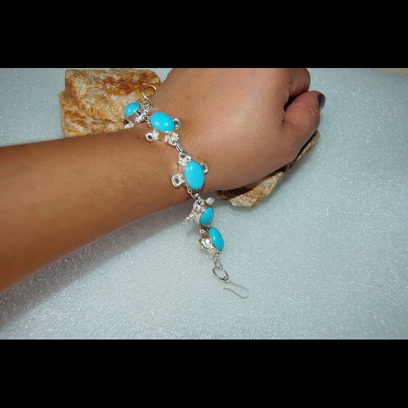 handmade & handcrafted gemstone jewelry Jewelry - Blue Chalcedony Bracelet 925 Silver 8" handmade & handcrafted gemstone jewelry Jewelry - Blue Chalcedony Bracelet 925 Silver 8"