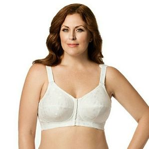 Elila Front Hook Jaquard Softcup NWT 42i White