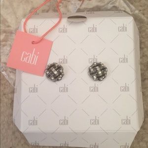 CAbi stud earrings. Black/silver/stone.