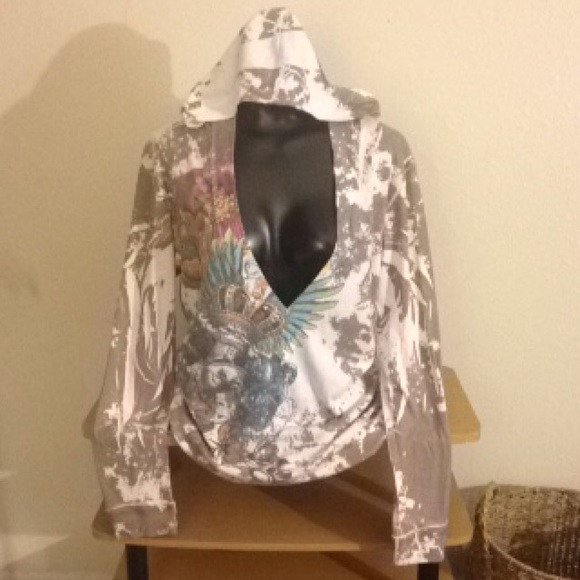 Edgy Hooded Long Sleeve Shirt