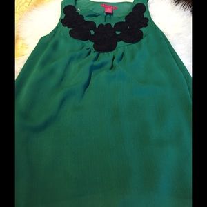 Green embroidered top