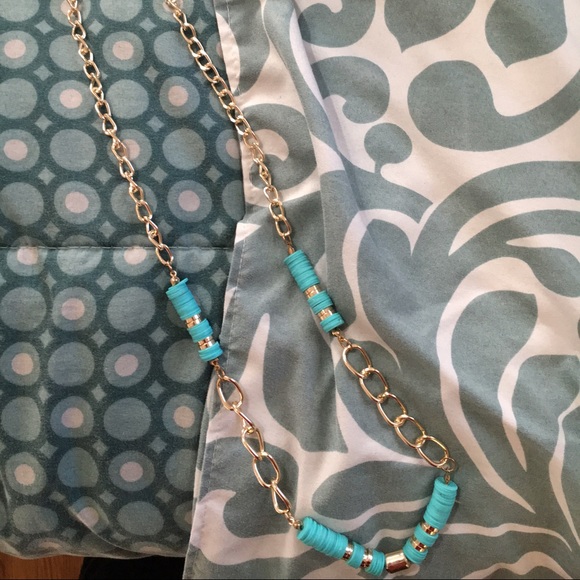 Teal & Gold Necklace