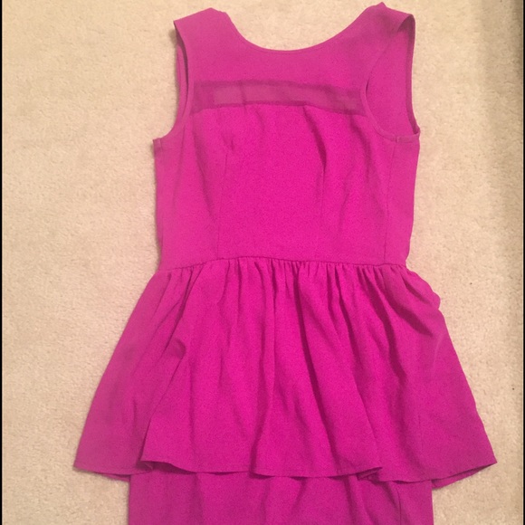 Pink peplum dress, size 2