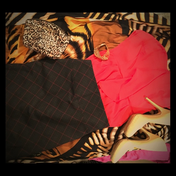 Express high waisted plaid skirt