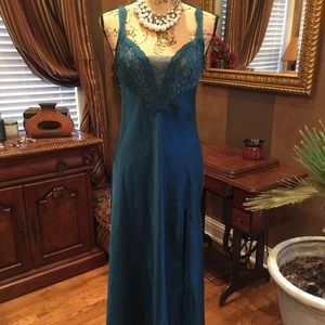 Long lace and satin nightgown