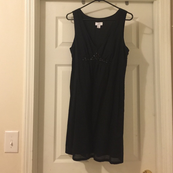 A black Ann Taylor dress with black beading. - Picture 1 of 1