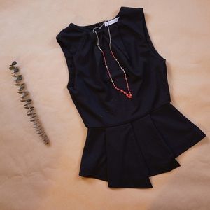 Black Peplum Top - Elizabeth & Clarke