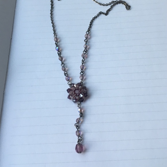 Purple crystal necklace