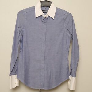 XS/TP - Club Monaco Blue/White Dress Shirt