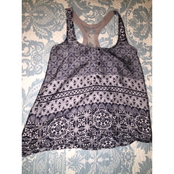 Aztec printed navy top