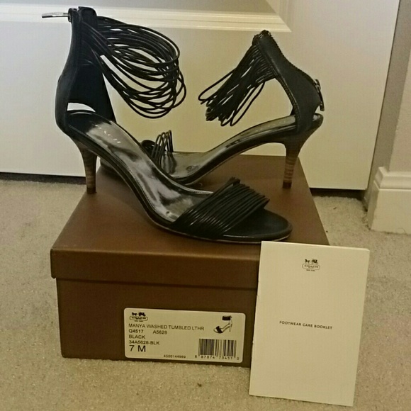 COACH Manya Black Heel Worn Once - Picture 1 of 4