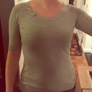 Gray Banana Republic Bow Top