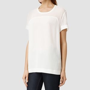 NWT All Saints silk shirt sleeve top