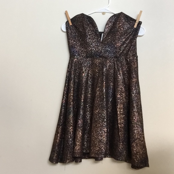 Dark Copper Short Sequin Party Dress