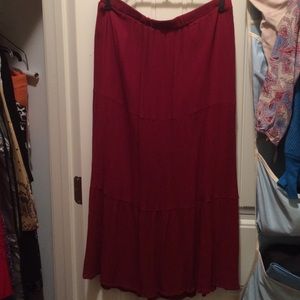 Red maxi skirt