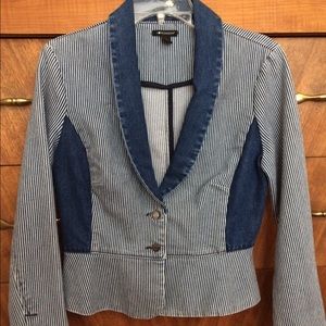 Women's blazer, denim, white and blue, small