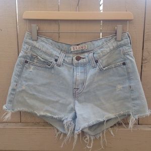 J Brand Light Wash Denim Cutoff Shorts