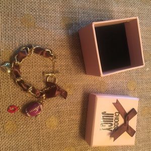 Juicy Gold Chain Bracelet with Football Charm-NIB