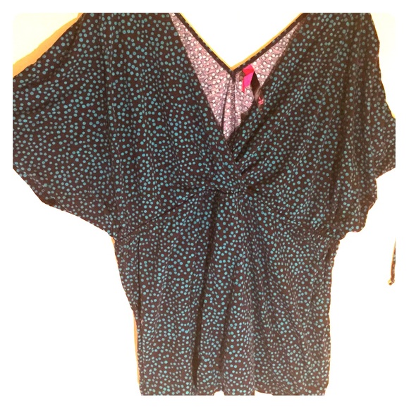 Teal and Navy blue top