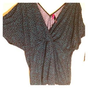 Teal and Navy blue top